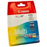 Pachet 3 cartuse Originale Canon PIXMA 526C, 526M, 526Y
